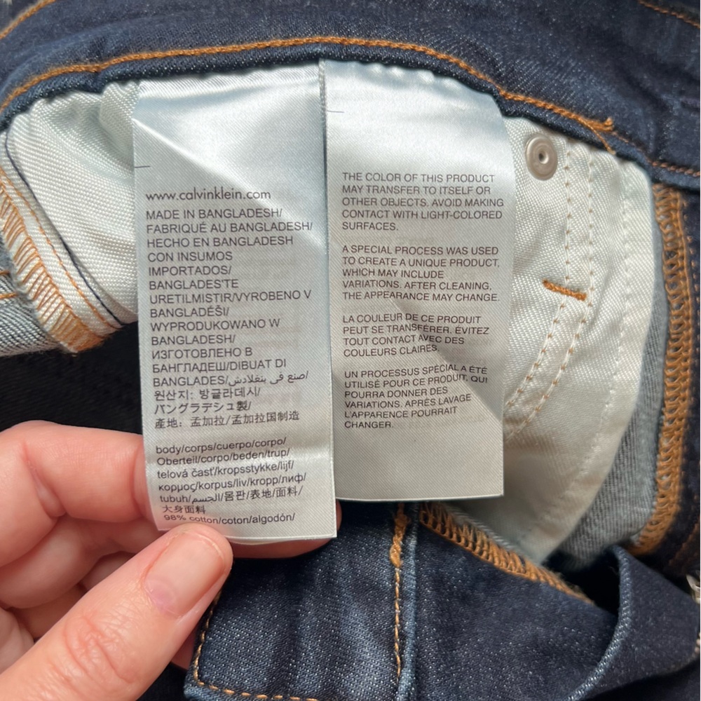 NWT- Calvin Klein Jeans- Mid Rise Skinny Dark Wash Jeans- 30x32 - Picture 5 of 11